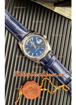 Rolex Day Date Reloj Acero 904L Dial Azul 36MM - Calidad Espejo 1:1