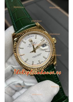 Rolex Day Date Reloj Caja Oro Amarillo Dial Blanco 36MM - Calidad Espejo 1:1