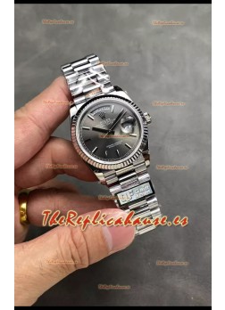 Rolex Day Date Super Clone Acero Inoxidable Reloj Dial Gris 36MM - 1:1 Calidad Espejo