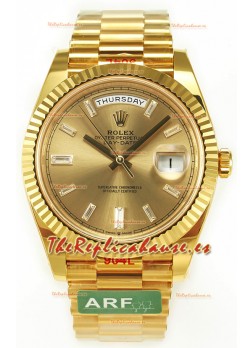 Rolex Day Date Presidential 18K Yellow Gold Watch 40MM - Gold Diamonds Dial Calidad Espejo 1:1