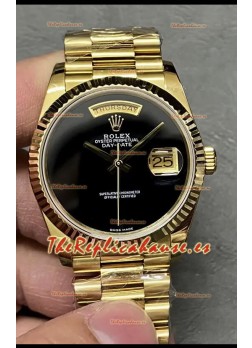 Rolex Day Date Presidential Reloj Oro Rosado 18K 36MM - Dial Negro Calidad Espejo 1:1