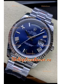 Rolex Day Date Presidential Acero Inoxidable Dial Azul Marino Reloj 40MM - Calidad Espejo 1:1