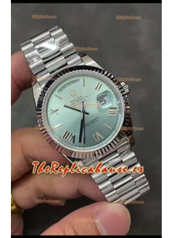 Rolex Day Date Presidential Acero Inoxidable Azul ICE Dial Reloj 40MM - Calidad Espejo 1:1