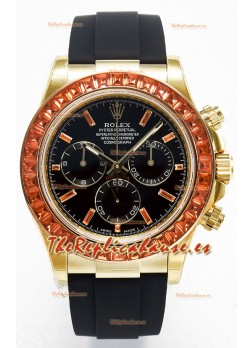 Rolex Daytona Super Clone Daytona Caja Oro Amarillo Dial Negro con Bisel Zafiro