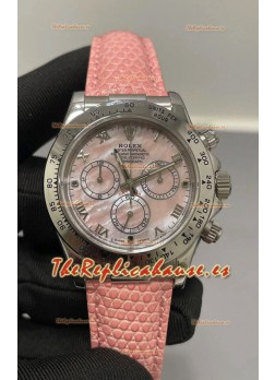 Rolex Daytona Super Clone Dial Rosa PerlaAcero Inoxidable Espejo 1:1 Movimiento Cal.4131 Reloj Réplica