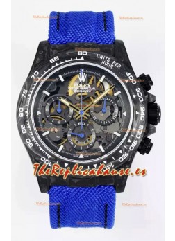 Rolex Daytona Super Clone DiW Skeleton Carbon Edition Watch - Caja Carbono Forjado Correa Morada Réplica Espejo 1:1