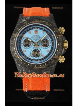 Rolex Daytona Super Clone Watch en Dial Azul Caja Carbono Negro Réplica Espejo 1:1