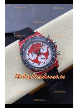 Rolex Daytona Super Clone DiW Kakha Kaladze Rojo Caja Carbono Reloj en Dial Rojo Reloj Réplica Espejo 1:1