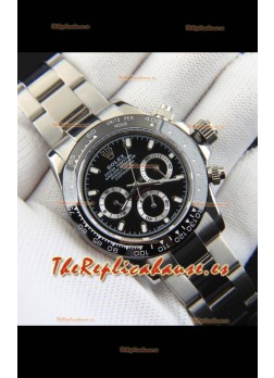 Rolex Daytona Movimiento Japonés Reloj Réplica en Dial Negro - Bisel de Cerámica 