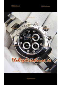 Rolex Daytona Movimiento Japonés Reloj Réplica en Dial Negro 