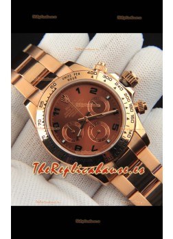Rolex Daytona Movimiento Japonés Caja de Oro Reloj Réplica en Dial Marrón