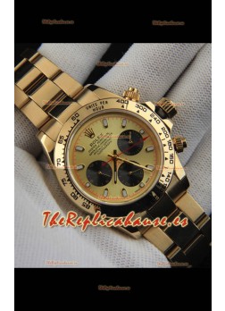 Rolex Daytona Movimiento Japonés Caja de Oro Reloj Réplica en Dial Dorado 