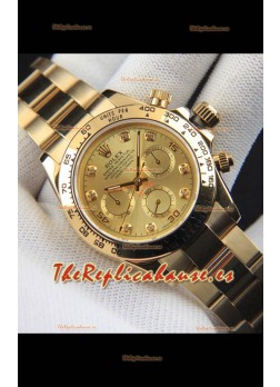 Rolex Daytona Movimiento Japonés Caja de Oro Reloj Réplica en Dial Dorado 