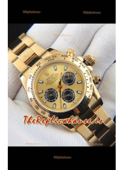Rolex Daytona Movimiento Japonés Caja de Oro Reloj Réplica en Dial Dorado 