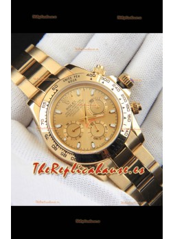 Rolex Daytona Movimiento Japonés Caja de Oro Reloj Réplica en Dial Dorado 
