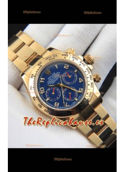 Rolex Daytona Movimiento Japonés Caja de Oro Reloj Réplica en Dial Azul 