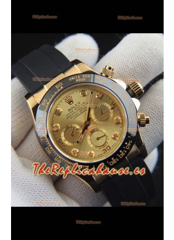 Rolex Daytona Movimiento Japonés Caja de Oro Reloj Réplica en Dial Dorado 