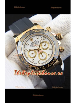 Rolex Daytona Movimiento Japonés Caja de Oro Reloj Réplica en Dial Blanco 