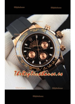 Rolex Daytona Movimiento Japonés Caja de Oro Reloj Réplica en Dial Negro 