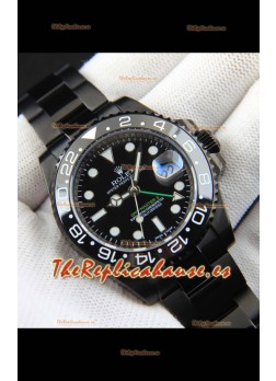 Rolex GMT Masters II Movimiento Japonés Reloj Réplica Caja en Revestimiento PVD 