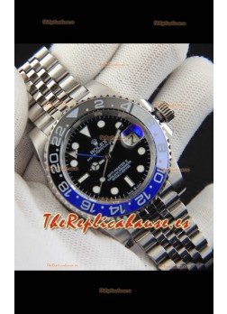 Rolex GMT Masters II Movimiento Japonés Reloj Réplica Caja Acero Dial Negro