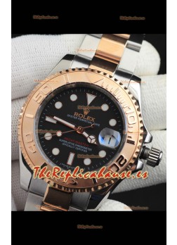 Rolex Yachtmaster Reloj Movimiento Japonés Caja Oro en Dos Tonos - Dial Marrón Oscuro 37MM