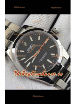 Rolex Milgauss Movimiento Japonés Reloj Réplica en Dial Negro 