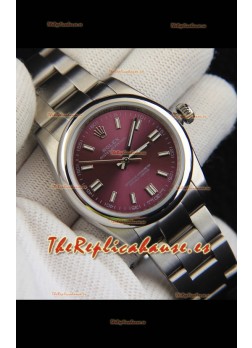 Rolex Oyster Perpetual Movimiento Japonés Reloj Réplica36MM - Dial Burdeos