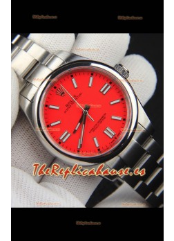 Rolex Oyster Perpetual Movimiento Japonés Reloj Réplica41MM - Dial Rojo