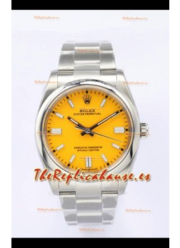 Rolex Oyster Perpetual REF#126000 36MM Movimiento Suizo Réplica Suiza Dial Amarillo Acero 904L Reloj Réplica a Espejo 1:1