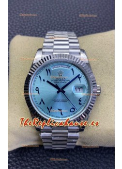 Rolex Day Date Presidential Acero 904L 36MM - Dial Arábigo ICE Azul Calidad a Espejo 1:1