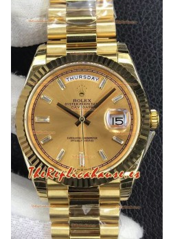 Rolex Day Date Presidential Acero 904L Oro Amarillo 40MM - Dial Oro Calidad a Espejo 1:1