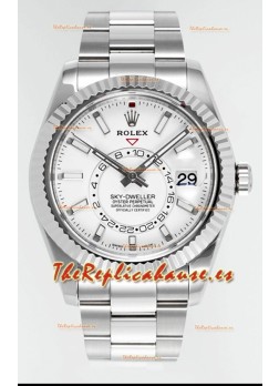 Rolex Sky-Dweller REF #m336934 Dial Blanco Reloj Caja Acero 904L - Super Clone Watch