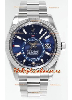 Rolex Sky-Dweller REF #m336934 Dial Azul Reloj Caja Acero 904L - Super Clone Watch