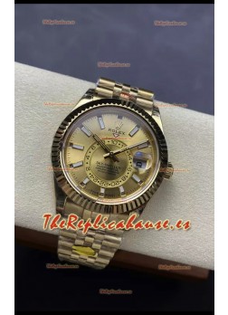 Rolex Sky-Dweller REF# 336935 Dial Oro Reloj en Oro Amarillo Caja Acero 904L Réplica Espejo 1:1