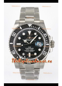 Rolex Submariner DiW, Caja de Acero con Acabado Arenado y Bisel de Fibra de Carbono, Dial Negro.