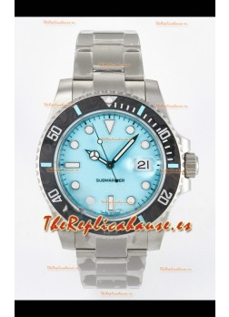 Rolex Submariner DiW con Caja de Acero Arenada y Bisel de Fibra de Carbono, Dial Tiffany Azul.