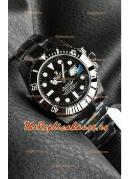 Rolex Submariner Blaken DLC Coated Reloj Réplica Suizo en Dial Negro 