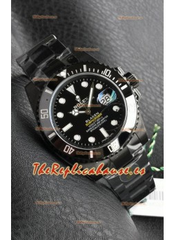 Rolex Submariner Blaken DLC Coated Reloj Réplica Suizo en Dial Negro 