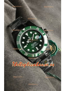 Rolex Submariner Blaken DLC Coated Reloj Réplica Suizo en Dial Verde