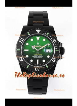 Rolex Submariner Reloj Edición Especial DiW con Revestimiento DLC Bisel Carbono Dial Verde