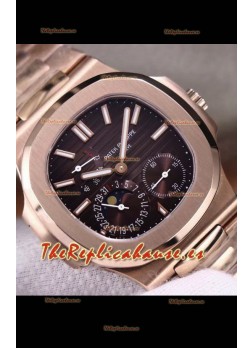 Patek Philippe Nautilus 5712/R Reloj Réplica calidad Espejo 1:1 Dial Marrón Correa de Oro