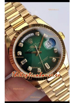 Rolex Day Date 128238 Presidential Reloj Oro Amarillo 18K 36MM - Dial Verde Calidad a Espejo 1:1