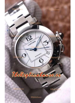 Pasha De Cartier Reloj Réplica Suizo Automático Calidad Espejo 1:1 32MM - White Dial