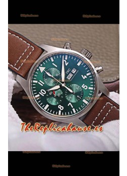IWC Pilot Edición Cronógrafo Dial Verde Reloj Réplica a Espejo 1:1