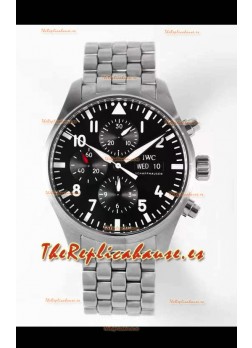 IWC Pilot Chronograph Edición Le Petit Prince Dial Negro Reloj Réplica a Espejo 1:1