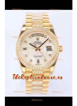 Rolex Day Date Presidential Reloj Oro Amarillo 18K 36MM - Dial Blanco Calidad a Espejo 1:1