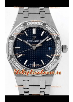 Audemars Piguet Royal Oak Swiss Automatic 34MM Reloj Suizo Dial en Azul - Réplica a Espejo