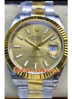 Rolex Datejust 126333 41MM Cal.3135 Reloj Réplica Suizo a Espejo 1:1 en 904L Dial Dorado