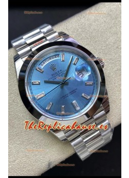 Rolex Day Date Presidential 228206 Acero 904L 40MM - Dial Azul ICE Reloj Calidad Espejo 1:1
